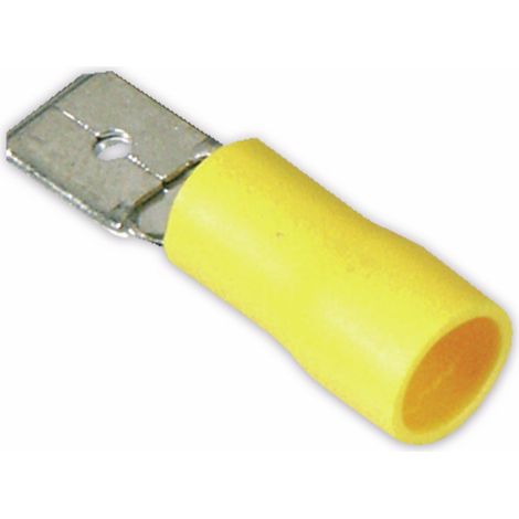 Flachstecker, 6,3mm, gelb, 10 Stück