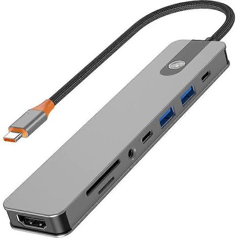 USB-C-Hub, USB-C-zu-HDMI-Adapter, USB 3.0-Dockingstation, PD-Schnellladefunktion, SD/TF-Kartenleser für Laptop, MacBook und iPad. (1/5)