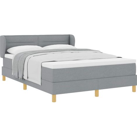 Maison Exclusive - Letto a molle con materasso Grigio chiaro 160 x 200 cm Tessuto
