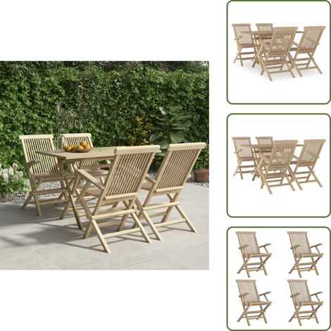 Salon de jardin 5 pcs gris bois de teck massif - Salon De Jardin - Mobilier De Jardin - Set De Salon De Jardin - Table De Jardin - Chaises De Jardin (1/5)
