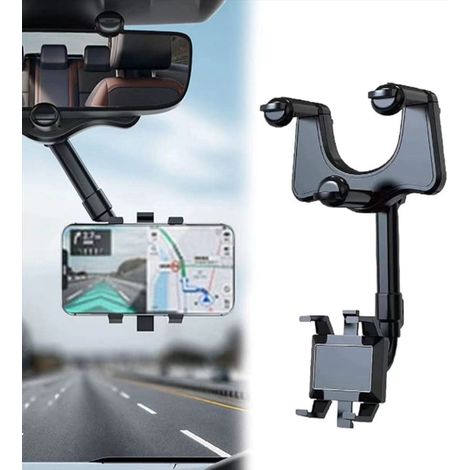 Support de téléphone Portable pour rétroviseur de Voiture - Rotation à 360 ° - Universel - Réglable - Affichage de la Direction (1/4)