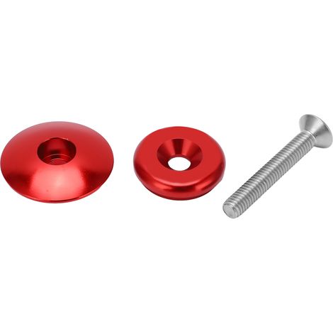 Capuchon supérieur de potence de direction de vélo en alliage d'aluminium pour VTT, avec vis, rouge (1/5)