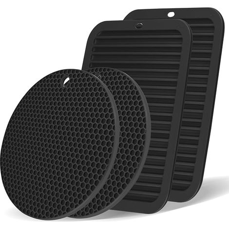 Dessous De Plat Silicone Rectangulaire Circulaire Antidérapant Résistant Cuisine Casseroles Poêles (1/5)
