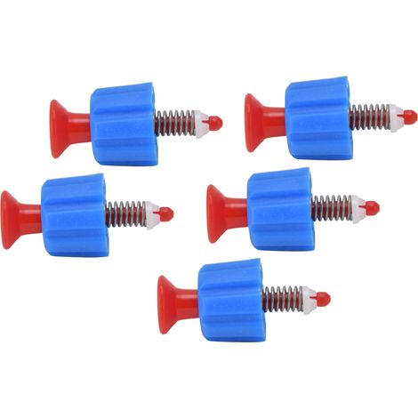 Lot de 5 soupapes de sécurité pour pulvérisateur à dos 3L, 5L et 8L, en polypropylène, pour pelouse et jardin (rouge/bleu). (1/5)