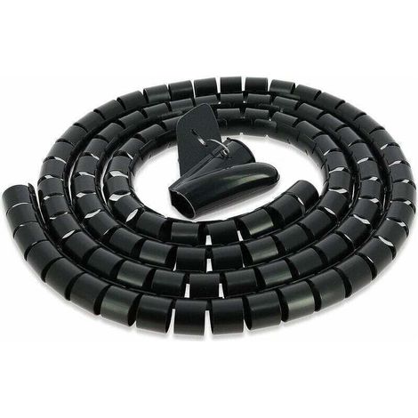 Gaine spirale pour cable electrique 22 mm x 10m – Cable management qualité premium – Goulotte passe cable, gaine tressée, cable protection, gaine electrique tresse, passe cable bureau (1/4)