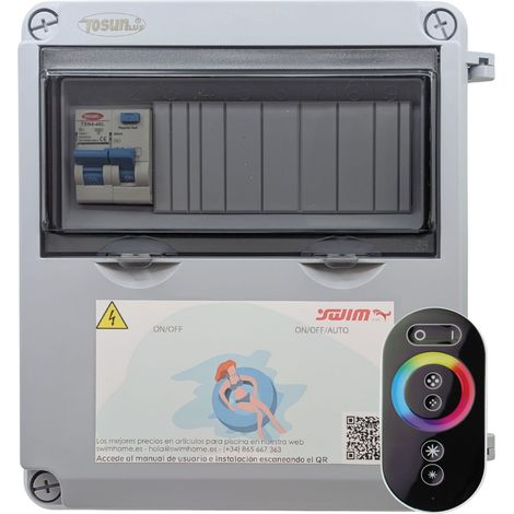 Transformador 150W 12V/DC caja IP65 Control Remoto RGB con Protección
