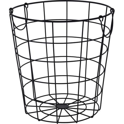 Metal Gitterkorb schwarz mit 2 Henkeln - 29 cm - Aufbewahrung Deko Korb
