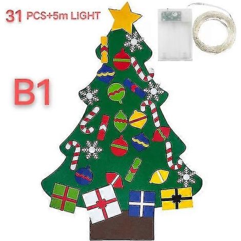 Sapin de Noël en feutrine pour enfants, bricolage, Père Noël, cadeau, décoration de Noël 2024, sapin de Noël, bonne année 2023, style B1 (1/5)