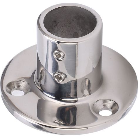 Bootshandlauf, runde Bodenhalterung aus Edelstahl 316, für 25 mm/1 Zoll Rohr, 90° (1/5)