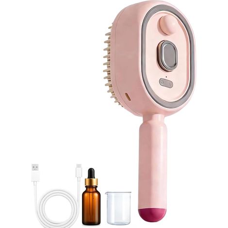 Dampf-Haarbürste, tragbarer Kammglätter mit Spray  Entwirrender Dampf-Haarglätter für Reisen, Ausblasen, Urlaub, Festival, Salon, Zuhause, Hochzeit, Braut, Spa, Pflege (1/5)