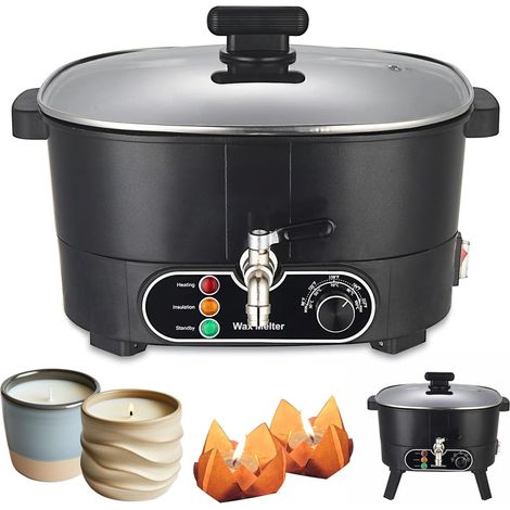 Fondoir à Cire 6L, Cire Bougie a Fondre Creuset à Cirer avec Bec Verseur et Régulateur de Température 750W 220V Machine à Cirer pour la Fabrication de Bougies Personnalisées (1/5)