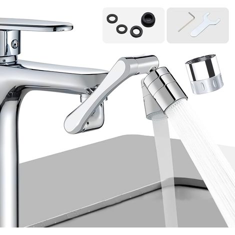 Extension Robinet Rotatif À 1440,Economiseur D'Eau Pour Robinet,Mousseur Robinet Economie Eau,Embout Robinet Cuisine,Flexible Aérateur De Robinet,Rallonge Robinet Cuisine,Régulateur De Jet De Robinet (1/5)