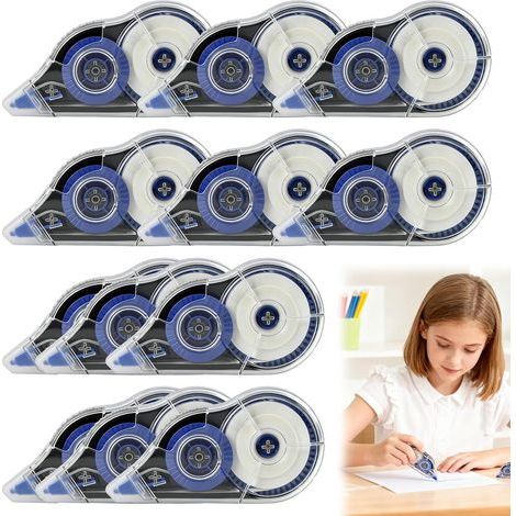 Pack de 12 correcteurs à bande grande capacité, 30 m x 5 mm, rouleau correcteur blanc, design bureautique, non toxique et écologique, écriture fluide, idéal pour école, bureau, étudiants et fourniture (1/5)