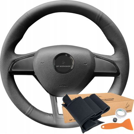 Rivestimento del volante per Skoda Octavia Fabia Superb Rapid Kodiaq (1/5)