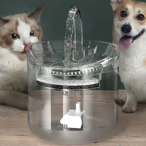 Fuente de agua automática para gatos de 2 litros - Para cachorros y gatos - Agua fresca - Higiénica y fácil de limpiar - Para dueños de mascotas -Crezuo