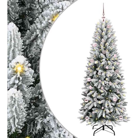 Künstlicher Weihnachtsbaum mit 150 LEDs mit Ständer Weiß 150 cm