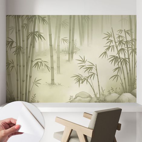 Papier peint adhésif autocollant pour salon chambre à coucher peint imprimé Installation facile Paysage serein 104x70 cm (1/5)
