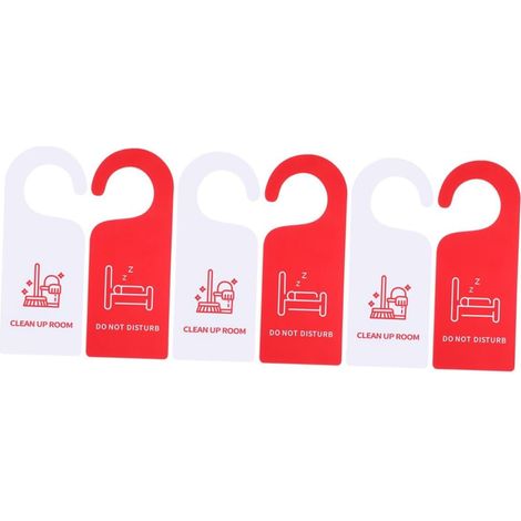 6 pièces Panneau Double Face Ne Déranger pour Porte de Chambre Bureau Hôtel Signalisation Pratique pour Indiquer Intimité ou Nettoyage Design Minimaliste PVC Facile à Lire (1/5)