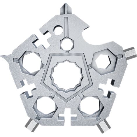 Tournevis Multifonctionnel Flocon De Neige - Clé À Molette 23 En 1 - Outil De Réparation Compact Pour Ski Vélo Camping - Pendentif Porte-Clés (1/2)