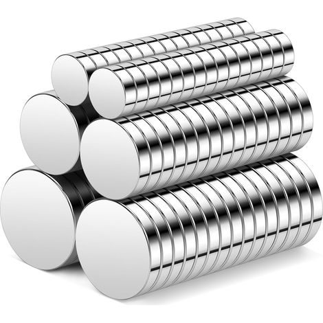 100 pièces Aimants en Néodyme en 3 Tailles (5mm, 8mm, 10mm), Petit Aimant Mini Terres Rares Aimant pour Réfrigérateur, Tableau Blanc Interactif, Images, Porte, Carte, Modèle, Bricolage (1/5)