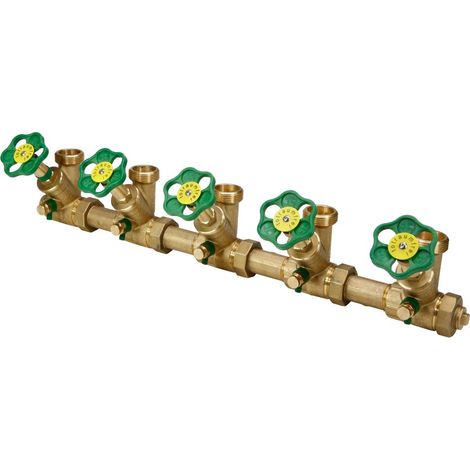 Schlösser ATV-Verteiler mit nichtsteigender Spindel, 5-fach, DN 25, Eingang 1", oberer Ausgang 1 1/4"