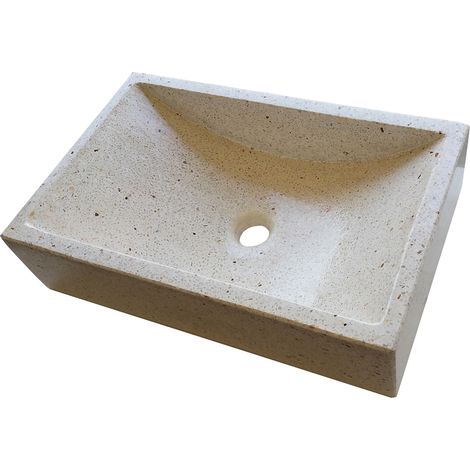 Lavabo de Piedra Rectangular Blanco