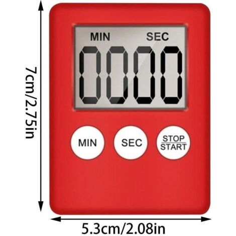 Minuterie Numérique - Minuteur De Cuisine - Chronomètre Magnétique avec Alarme - Minuteur Numérique avec Alarme Sonore LCD Écran Compte À Rebours pour Cuisine, Étudier,Classe (1/3)