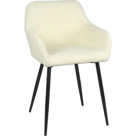 Fauteuil Miro petit et confortable en velours côtelé - (Beige) (1/5)