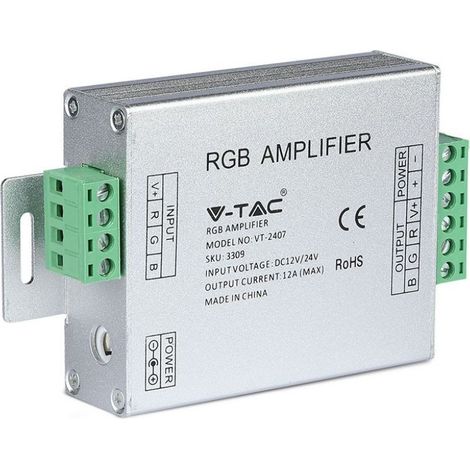 V-TAC Amplificatore Segnale per Strip LED RGB 3 Canali 12A 12-24V (1/5)