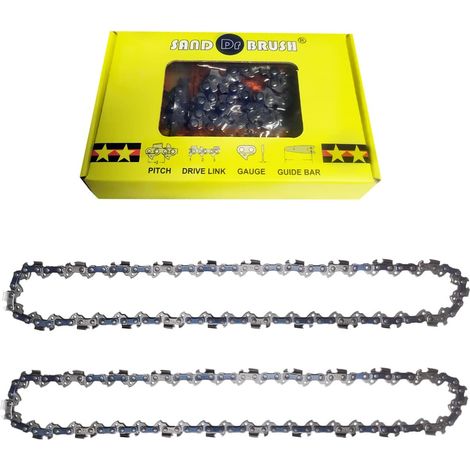 Chaînes de tronçonneuse 14 pouces 35 cm 2pcs, maillon 3/8" épaisseur 1,1 mm 52 maillons, chaîne de rechange universelle compatible multi-marques pour tronçonneuse électrique et thermique (1/5)