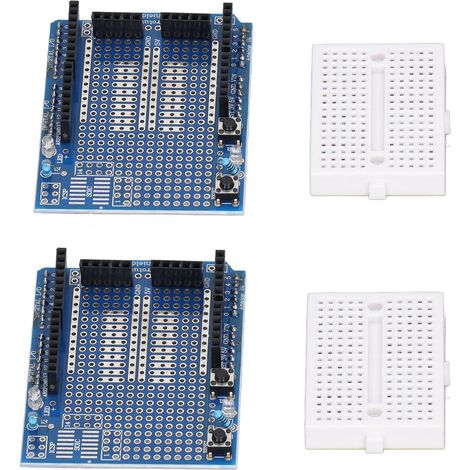 Set mit 2 Mini-Steckplatinen für Prototypen, 3-5V-Entwicklungsmodul, elektronischer Prototypenbausatz (1/5)