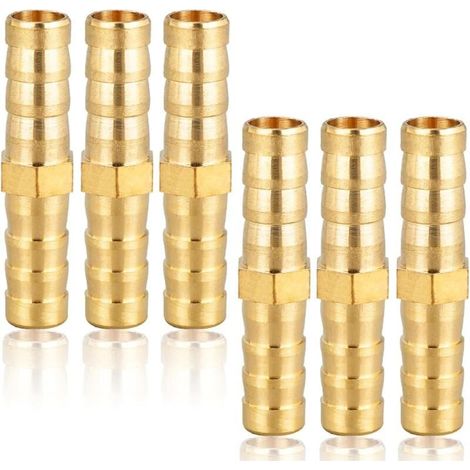 Raccords de tuyauterie en laiton 8 mm (5/16"), 6 pièces, cannelure droite, douille, filetage, connecteur de tuyau (1/3)