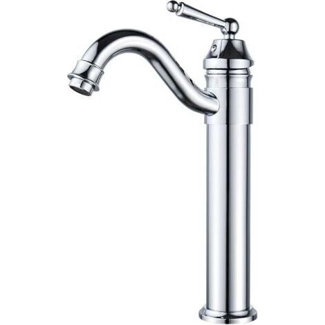 [JAMAIS UTILISÉ]Robinet Vasque Haut Mitigeur Lavabo pour Lavabo ou Vasque De Salle Bain,Peut Pivoter à 360°Mitigeur Lavabo Eau Chaude et Froide Disponible,Laiton Chromé (1/4)
