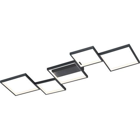 Plafonnier LED intégré moderne 5x Sorrento noir Trio (1/4)