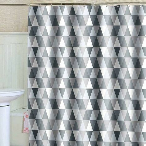 Duschvorhang 200 x 220 cm – Wasserdichtes, antibakterielles Polyestergewebe – Schimmelresistent – Waschbar – 12 Haken inklusive (1/4)
