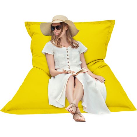 Gardenista - Poltrona a sacco per giardino, poltrona a sacco gigante per interni ed esterni, rivestimento impermeabile e anti UV, poltrona a sacco grande 160x125 cm per adulti - Oro (1/5)