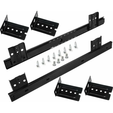 Glissières pour Tiroirs Coulisse Tiroir 320mm Coulisse a Bille pour Plateau Coulissant Clavier (1 paire) Noir (1/4)