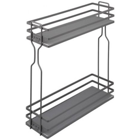 Panier coulissant fermeture amortie Gris anthracite - Largeur caisson 150 mm - Colis avec panier double et coulisse