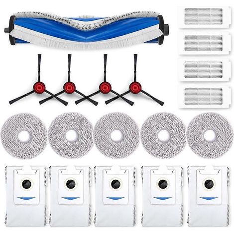 Filtre pour aspirateur brosse pour aspirateur Filtre de brosse pour aspirateur filtre de ECOVACS DEEBOT T30S Robot Aspirateur Main Side Brosse HEPA Filtres Serpillière Cloth Dust Bags pièce détachée (1/5)