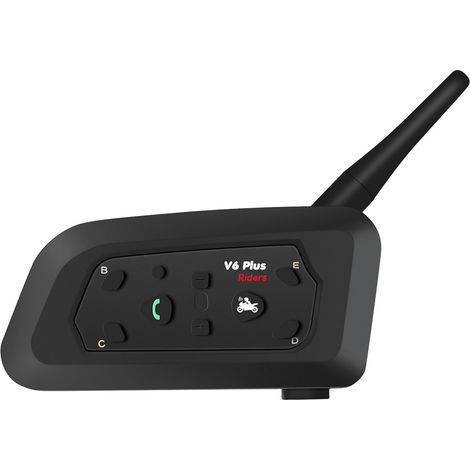 Interfono per moto, Bluetooth V6 per casco da moto, portata 1500 m, batteria 850 mAh, casco per 6 persone, casco da motoslitta impermeabile IP65 (1/5)