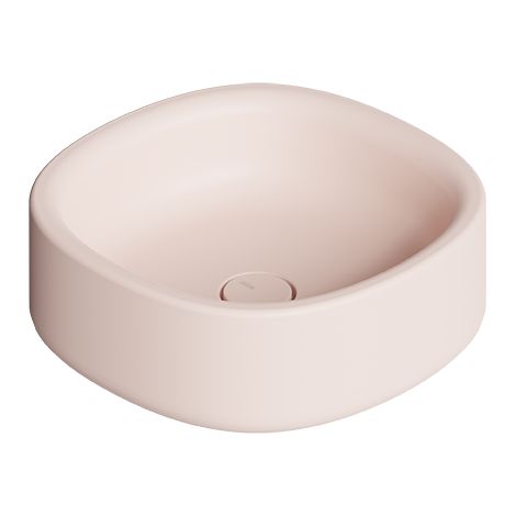 IDILLA vasque 40x40. Rose clair mat. Bonde. Sans Siphon