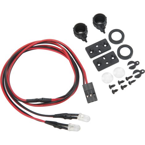 Hochwertige, realistische weiße LED-Scheinwerfer für RC-Cars, runde Scheinwerfer mit 2 Kunststofffüßen für die Maßstäbe 1:10, 1:12, 1:18 und 1:24 (1/5)