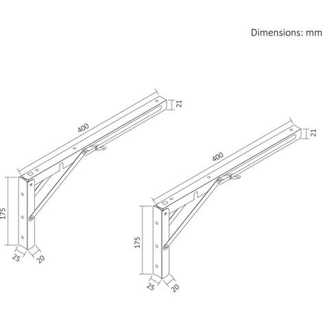 Estantes plegables Maclean, 50 kg, ahorro de espacio (min 300mm - max 600mm) (1/5)