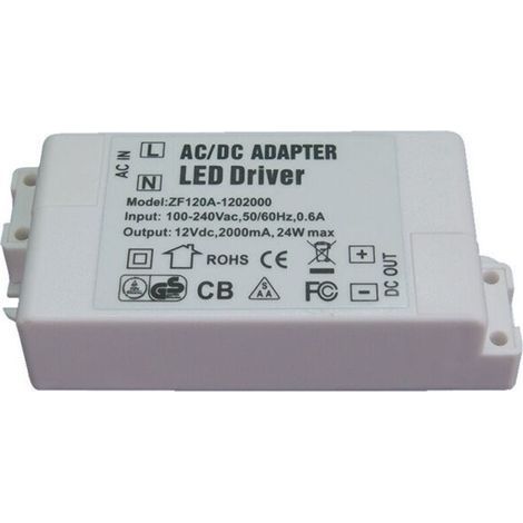 Alimentation Led 12v, Transformateur Led 24w Ac 220v À 12v Dc 2.0a Transfo Led, Tension Constante Adaptateur Convertisseur Led Driver, Pour Bandes Led Et Ampoule Led Mr16 G4 Mr11 (Pack De 1) (1/4)