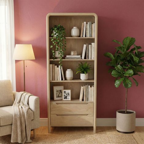 Bibliothèque 74x38x180cm en bois de manguier naturel - BOHO (1/5)