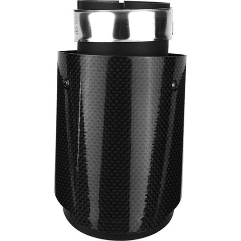 Embout de pot d'échappement style carbone pour tube 60mm, silencieux finition fibre, sortie oval arrière auto, pièce de rechange universelle. (1/5)