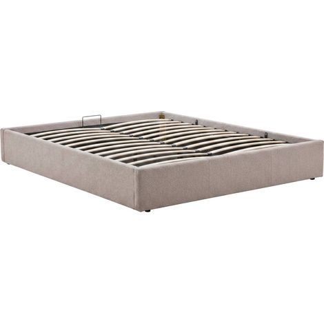 Cama con cajones Luna rectangular, 160 x 200 cm, blanca - Atmosphera créateur d'intérieur (1/5)