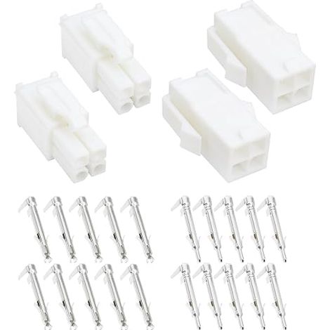 2 x Connecteur 4 Broches Compatible avec awg22–awg18 Câble 1,50–2,40 mm avec Boîtiers Mâle Femelle et Cosses à sertir Supplémentaires (1/5)