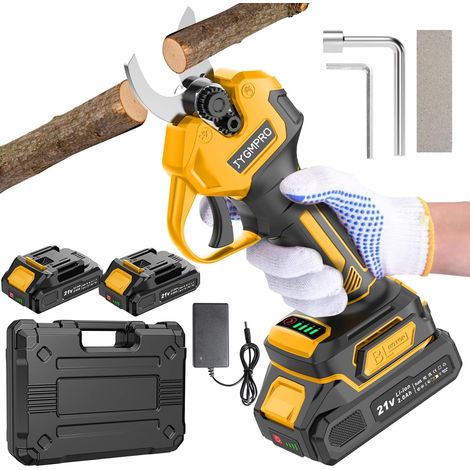 Sécateur Électrique Sans Fil - 30mm Secateur Electrique avec 2x 2000mAh Batteries et Écran LCD, 600W Moteur sans Balais, pour Jardinage, Vigne, Arbre Fruitier (1/5)