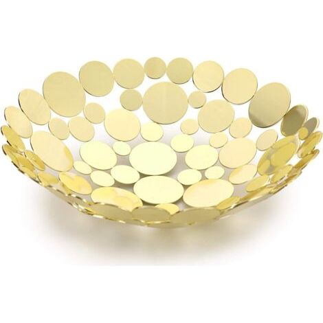 1 - Panier À Fruits - Corbeille De Rangement - Design Ouvert Pour Ventilation - Cuisine Et Salle À Manger - Doré - 30x9cm (1/5)